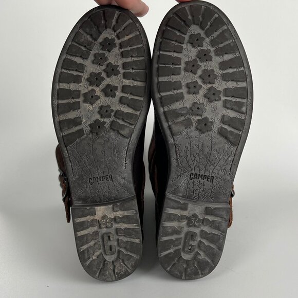 Camper Leather Suede Moto Western Winter Tall Boots Boho Slouchy Relaxed Field - Picture 8 of 10